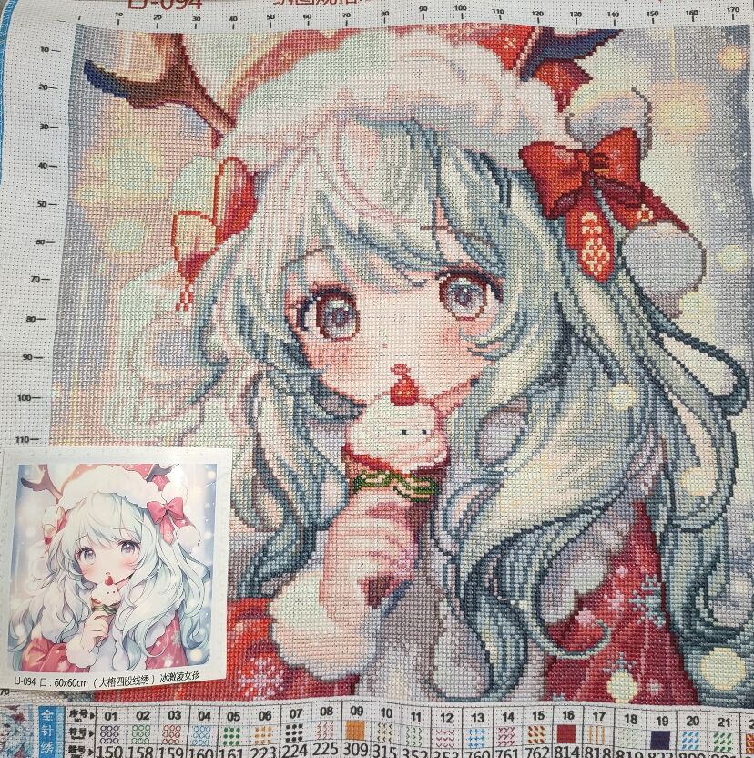 9ct 60x60cm 아이스크림 소녀 자수 DIY 중국 - Cotton Embroidery Thread Skeins 리뷰 및 가격