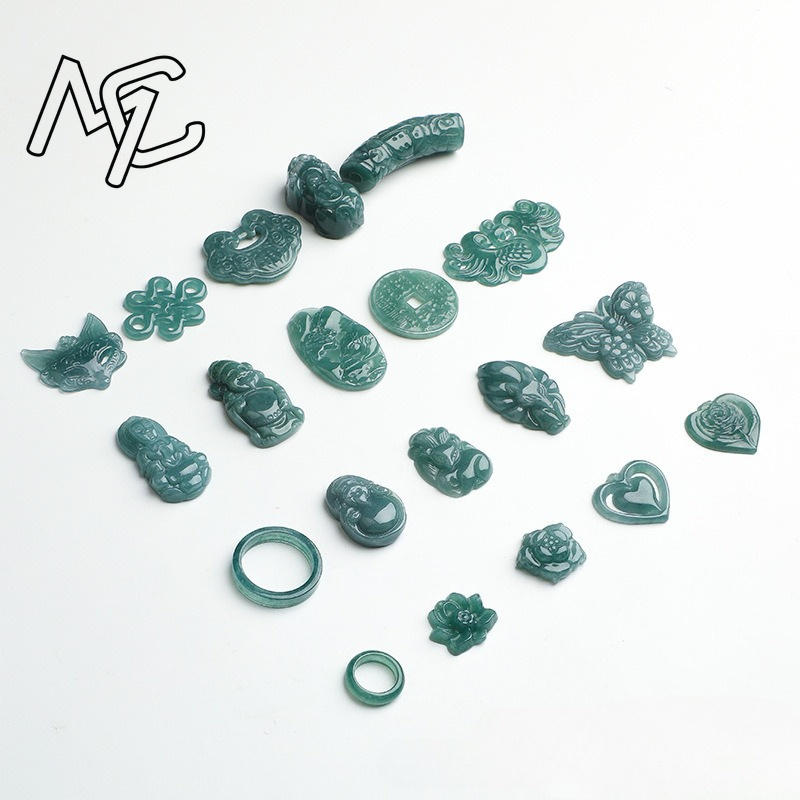 2개 세트, 천연 푸른색 물옥으로 만든 하트 모양 여우 - Beading 리뷰 및 가격