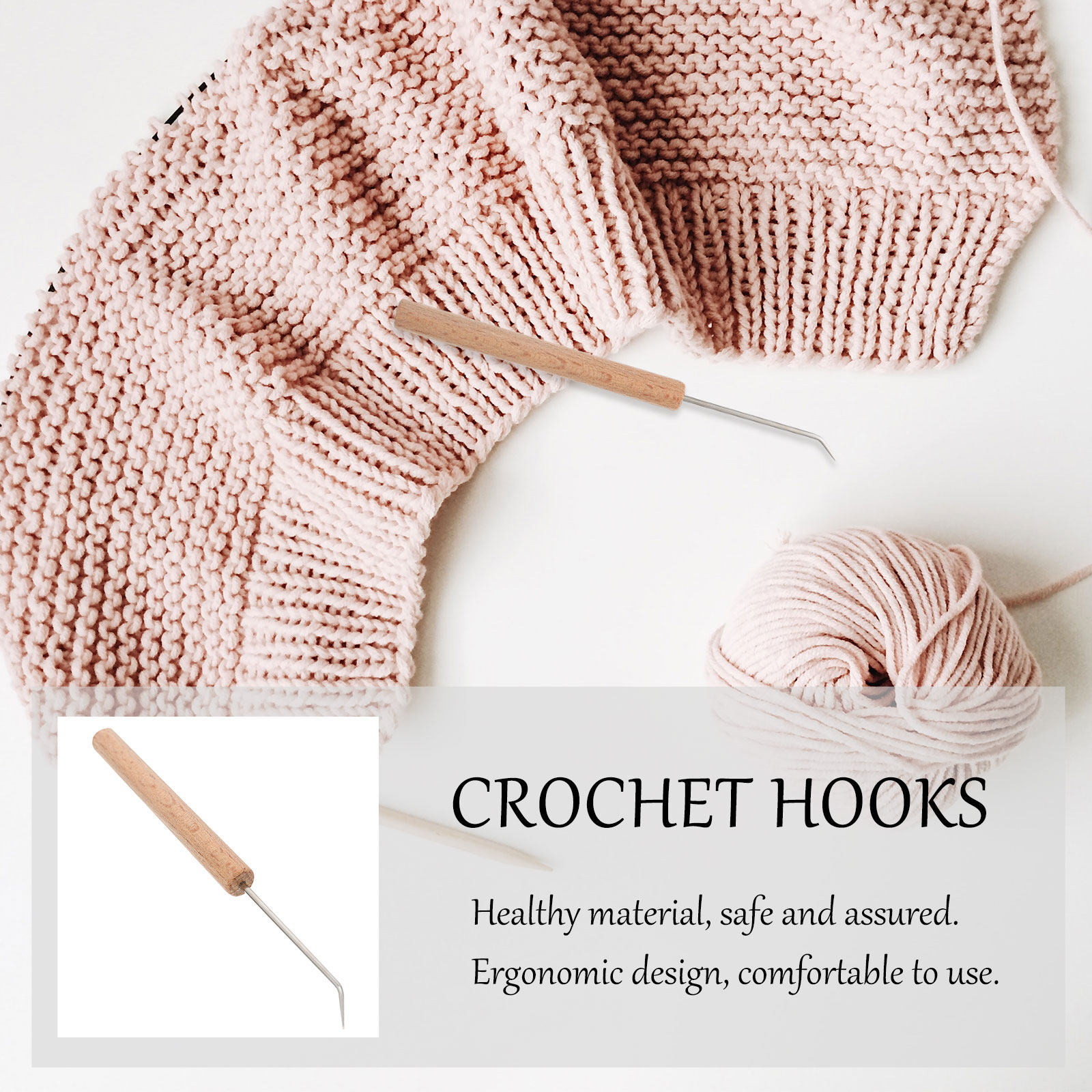 1개입, 나무 손잡이가 달린 인체공학적 디자인의 크로셰 - Wooden Crochet Hooks Ergonomic Handle 리뷰 및 가격