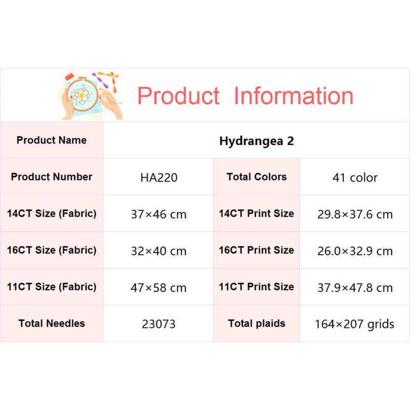 수국 꽃 크로스 스티치 키트 아이다 14CT 16CT  - Cotton Embroidery Thread Skeins 리뷰 및 가격